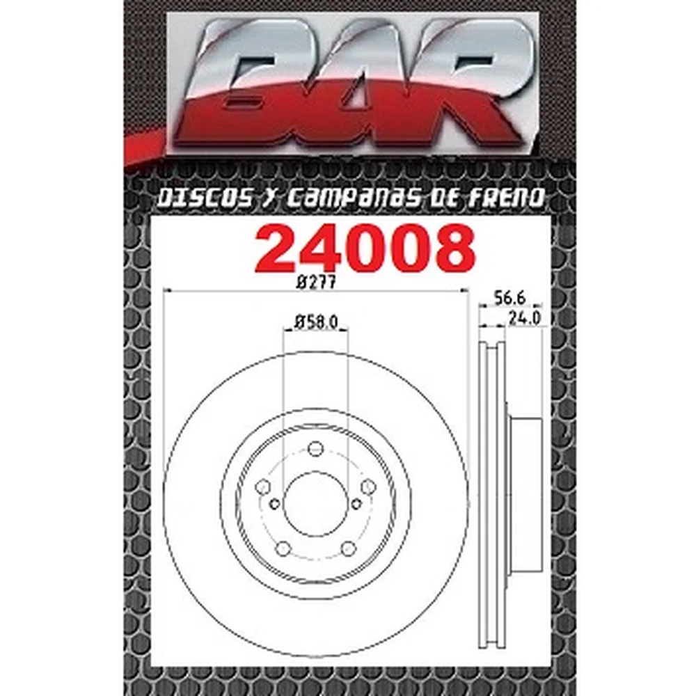 Discos Delanteros Estándar - SUBARU -Legacy (II) 2.5i 4WD - Forester 2.0 / 2.0T S -Impreza 2.0T 4WD
