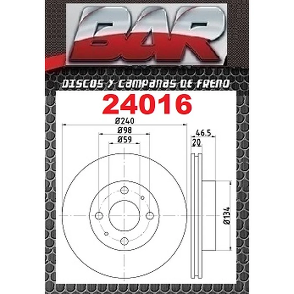 Discos Delanteros Estándar - FIAT -Palio 16V/ Palio W.end / Siena