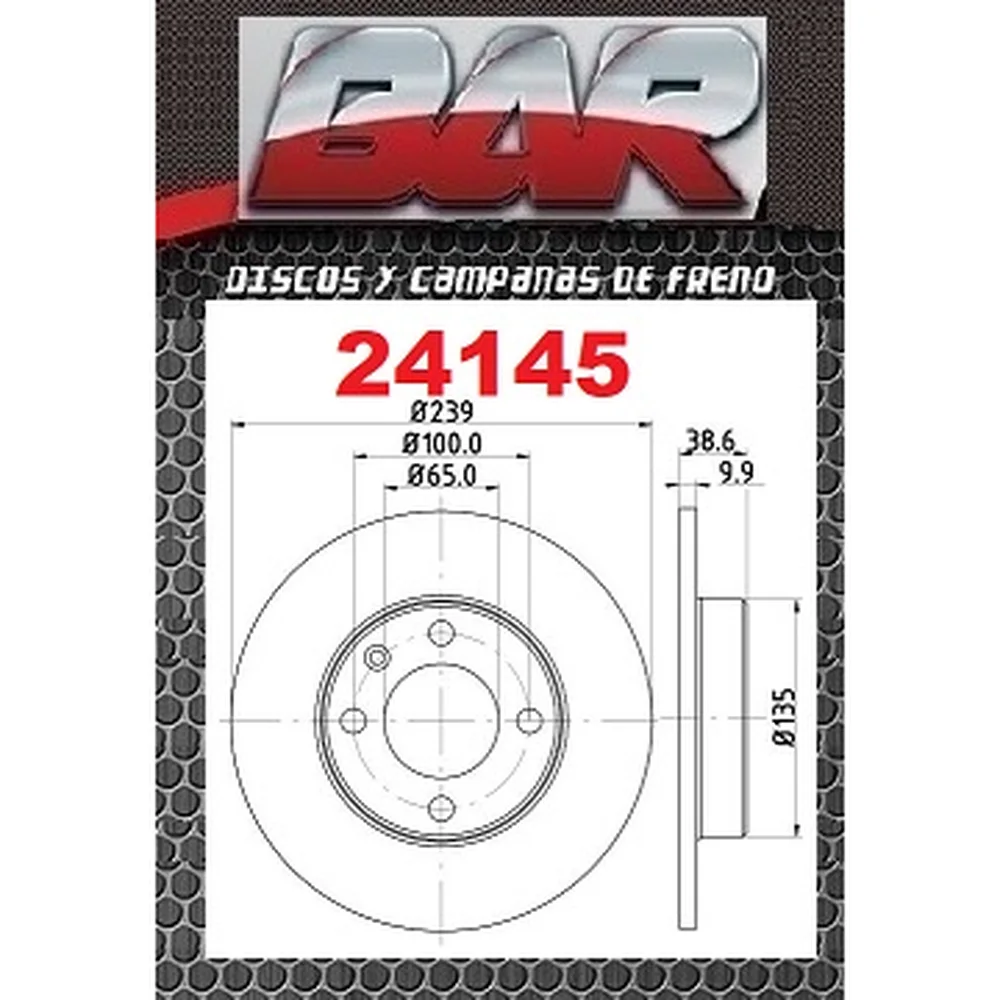 Discos Delanteros Estándar - AUDI -80 1,3 / 1,5 / 1,6
