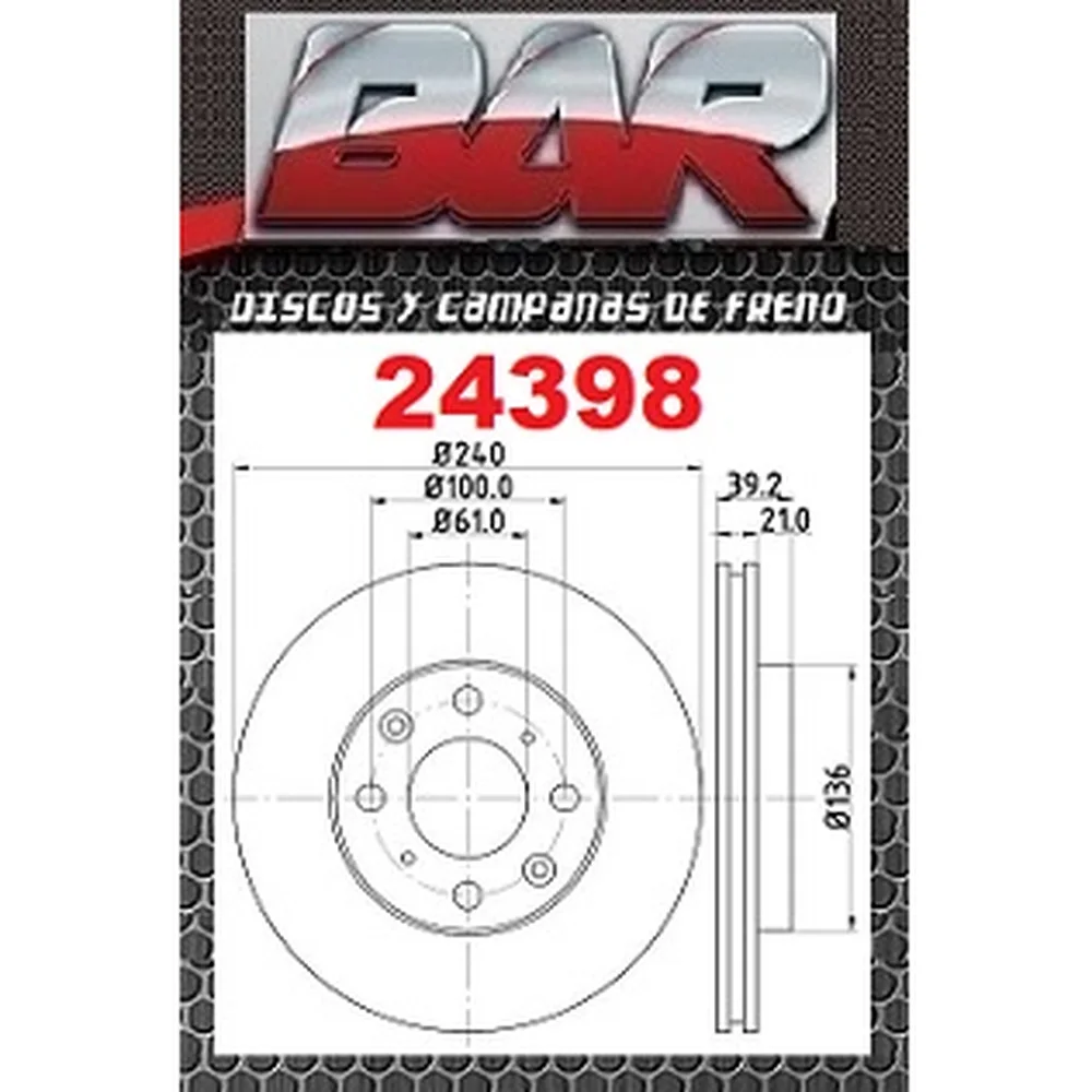 Discos Delanteros Estándar - HONDA -Fit 1,4