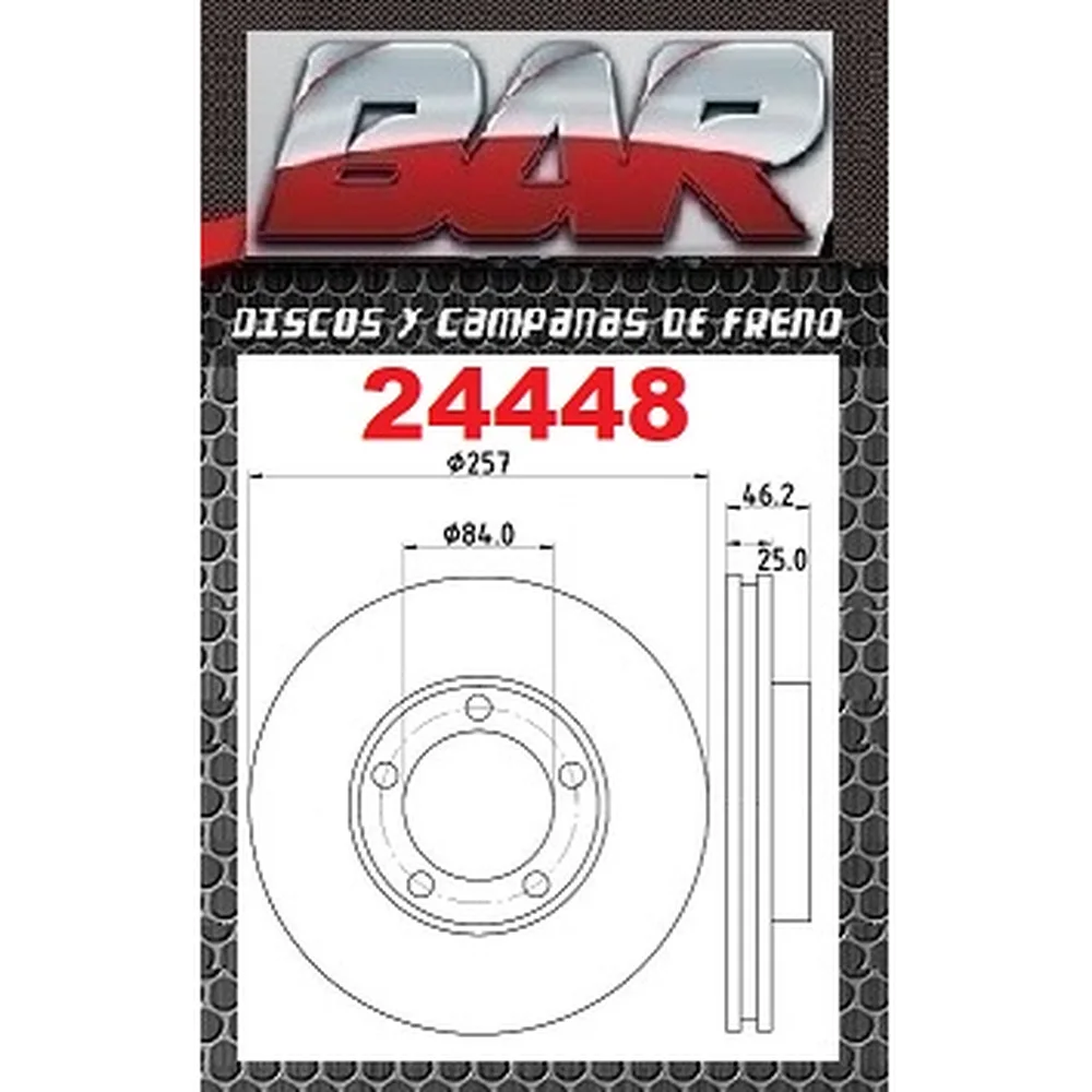 Discos Delanteros Estándar - TOYOTA -Hiace 2,0i / 2,4i / 2,4 Diesel