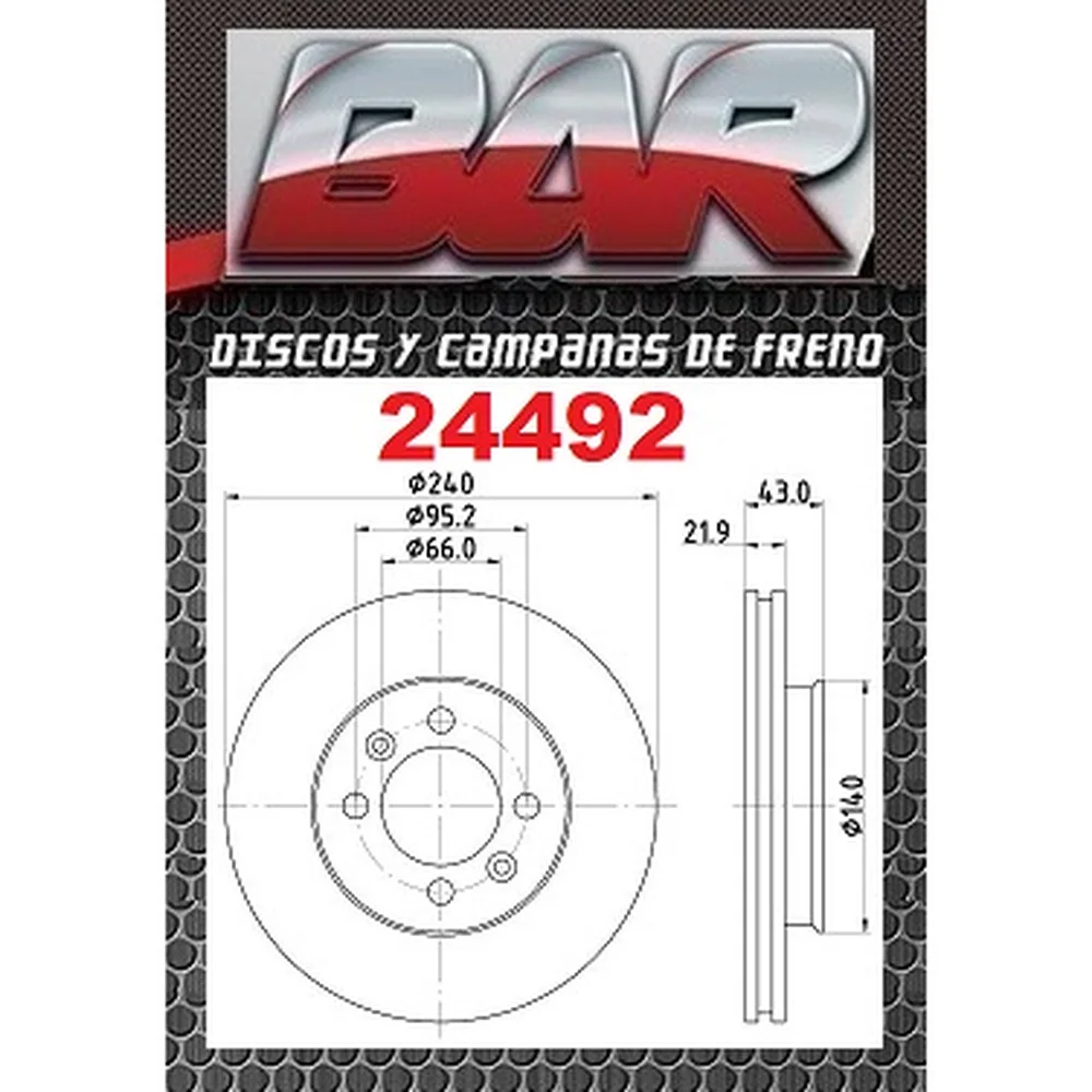 Discos Delanteros Estándar - LAND ROVER -Maestro 1.3/1.6 - Metro 1.4i 16V - Montego 1.3/1.6