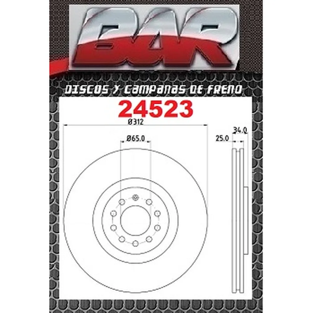 Discos Delanteros Estándar - AUDI -A3 Sportback 1,6 FSI/ 1,9TDI/ 2,0 FSI/ 2,0TDI/ 3,2 Q4 ( 8L1)