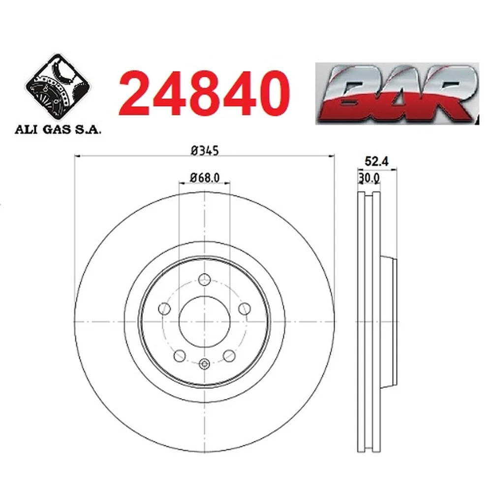 Discos Delanteros Estándar - AUDI -A4-A5-A6-A7-Q5