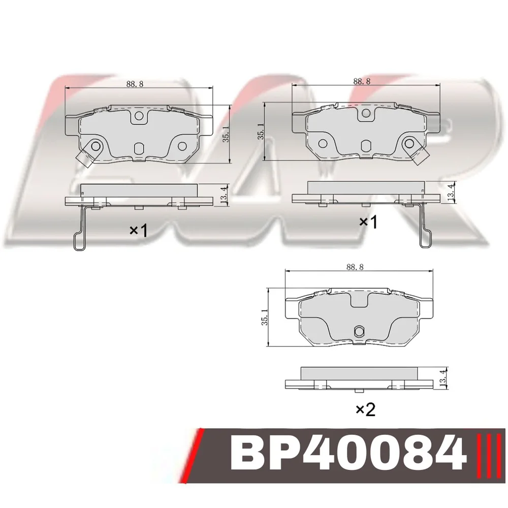Pastillas de freno traseras - HONDA ACCORD-PRELUDE-CIVIC-CONCERTO/ROVER 85/94