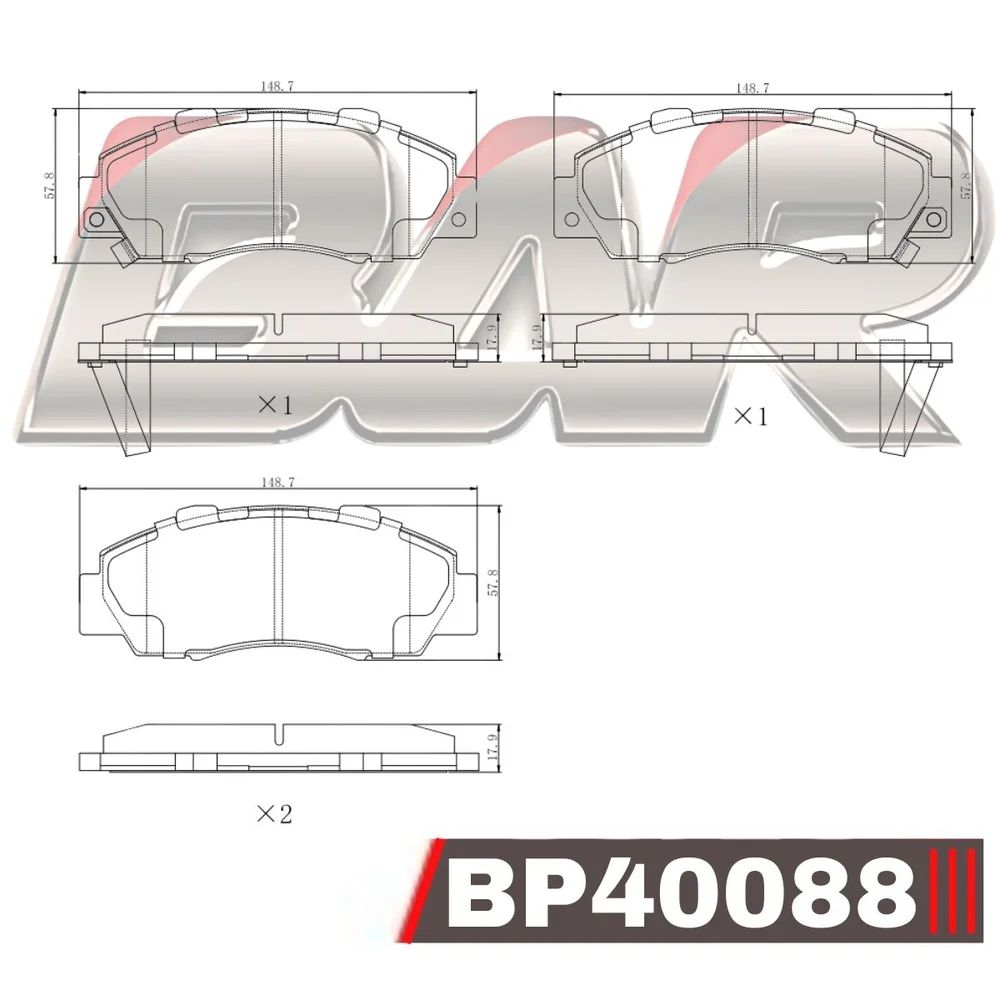Pastillas de freno delanteras - HONDA ACCORD-ACURA-SCAUT/ROVER/ ISUZU 90/96