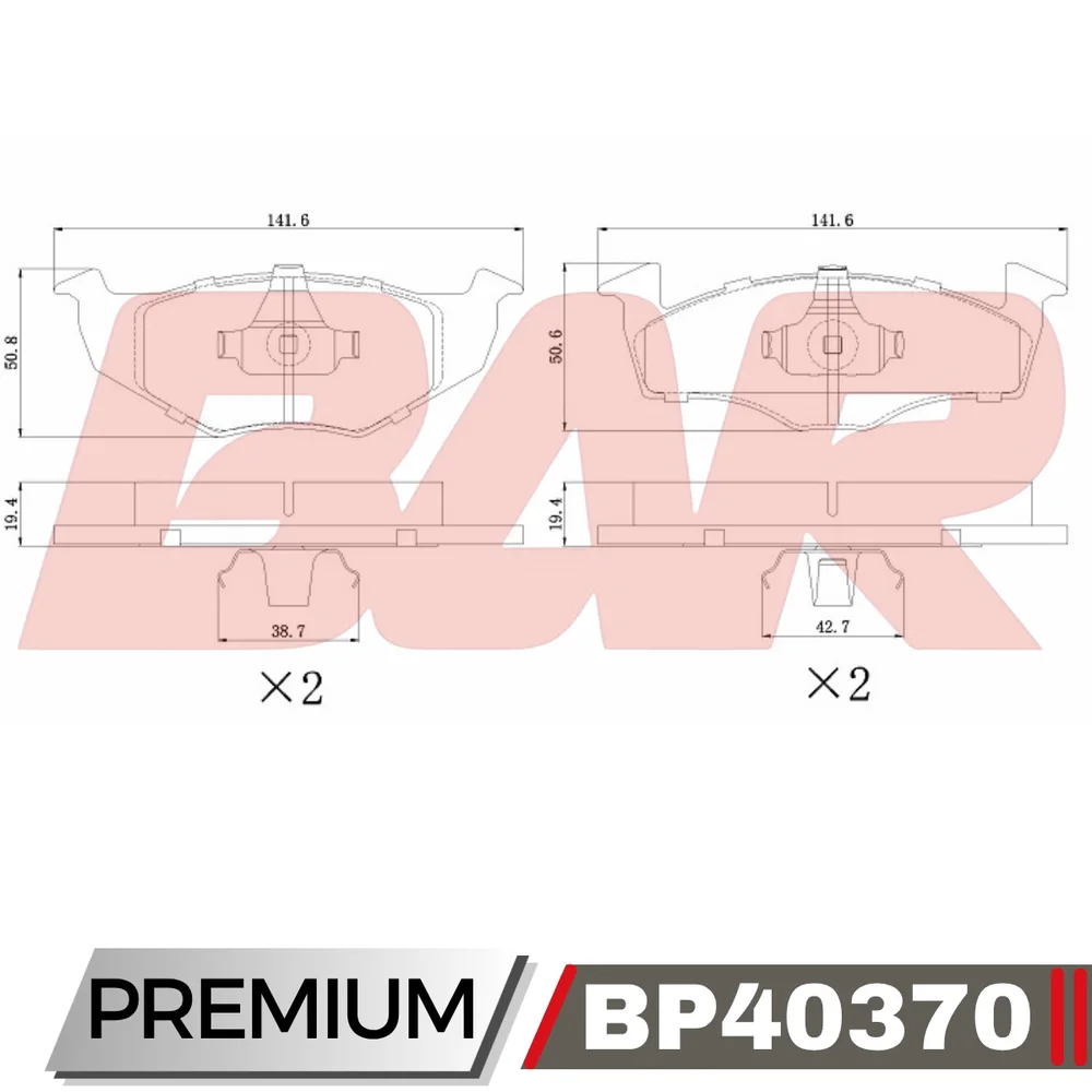 Pastillas de freno delanteras - VOLKS. POLO-GOLF/SEAT CORDOBA 90/99