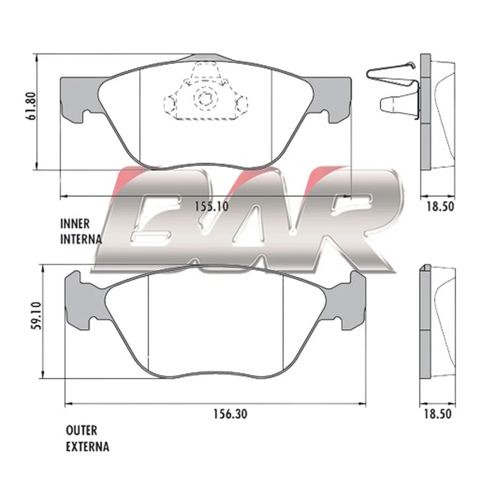 Pastillas de freno delanteras - ALFA 145 QUADRIFOGLIO / FIAT MAREA/LANCIA
