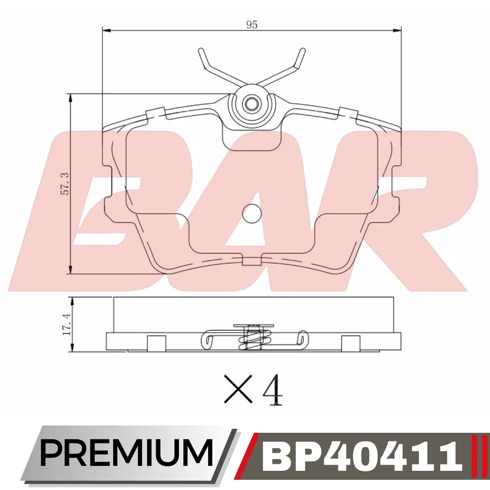 Pastillas de freno traseras - VOLKSWAGEN TRANSPORTER 1.8- 1.9- 2.4 92/96