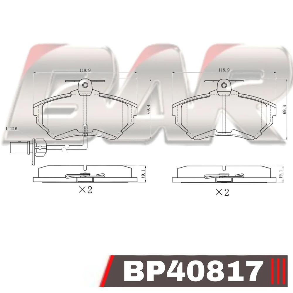 Pastillas de freno delanteras - VOLKSWAGEN GOLF 1.8GT - 1.9TD(c/sensor) 91/