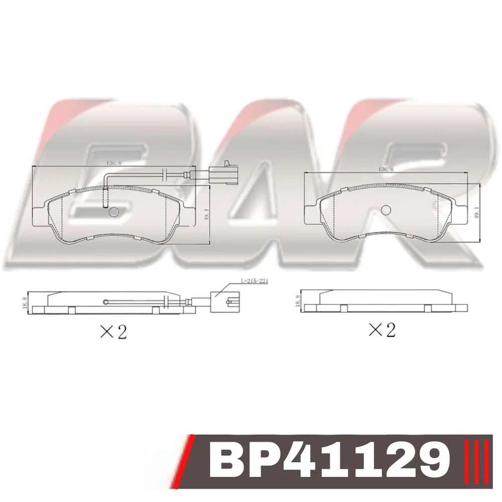 Pastillas de freno traseras - CITROEN-FITA-PEUGEOT JUMPER/DUCATO/BOXER sin sensor