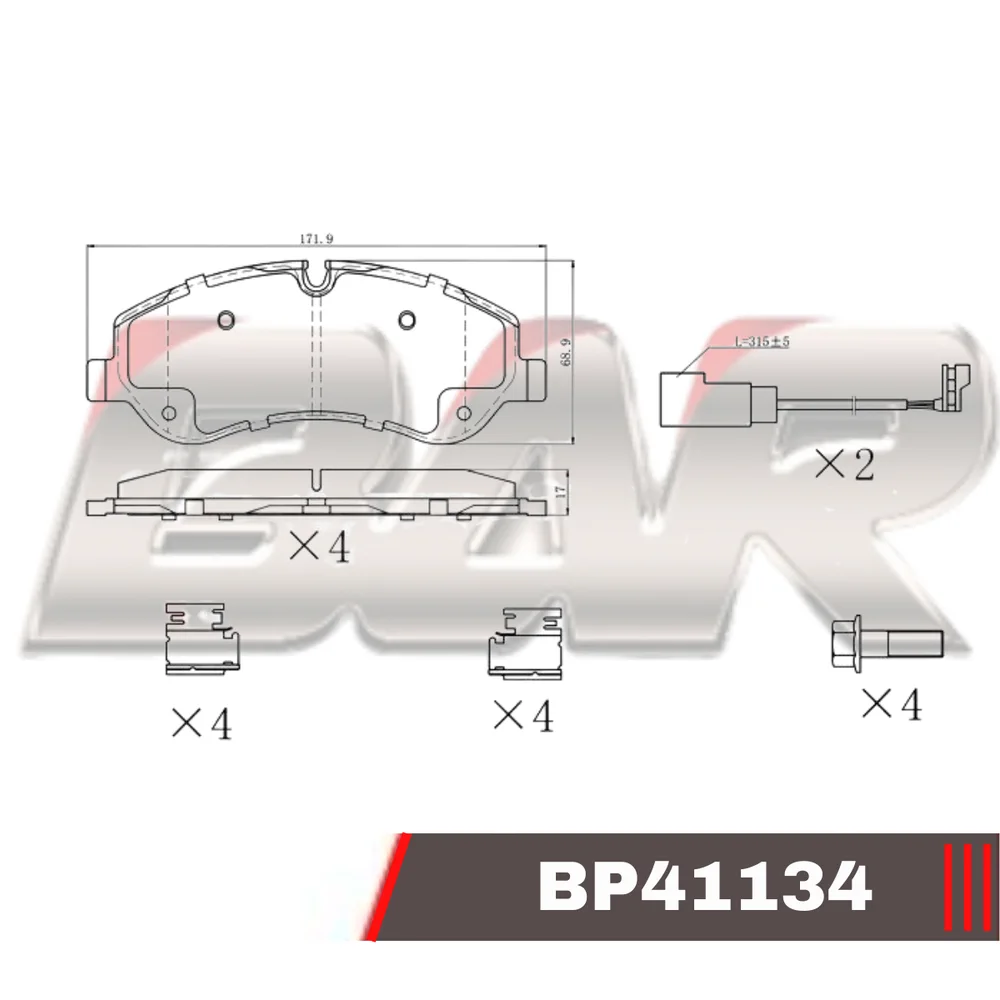 Pastillas de freno delanteras - FORD TRANSIT 2.0 TDCI - 2.2 TDCI SISTEMA BREMBO Sin testigo