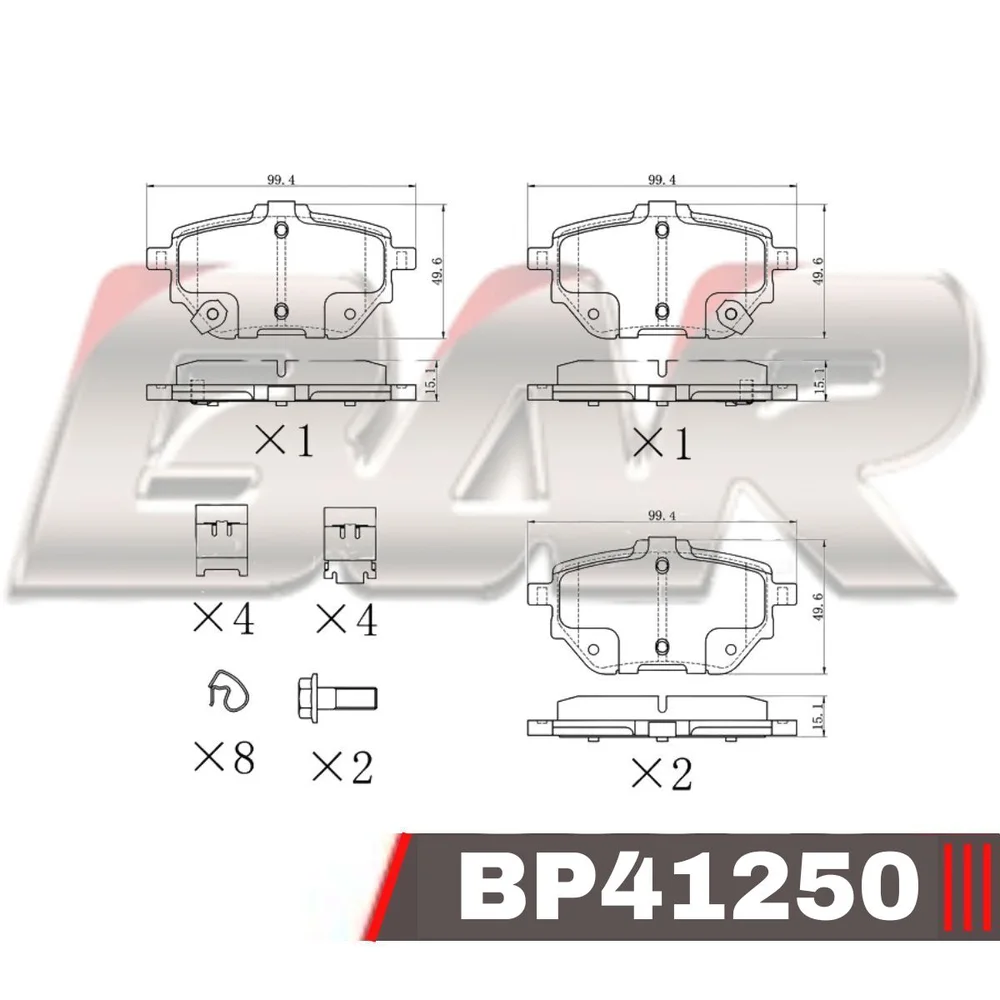 Pastillas de freno traseras - TOYOTA COROLLA 2.0 - 1.8 HYBRIDO 2019->