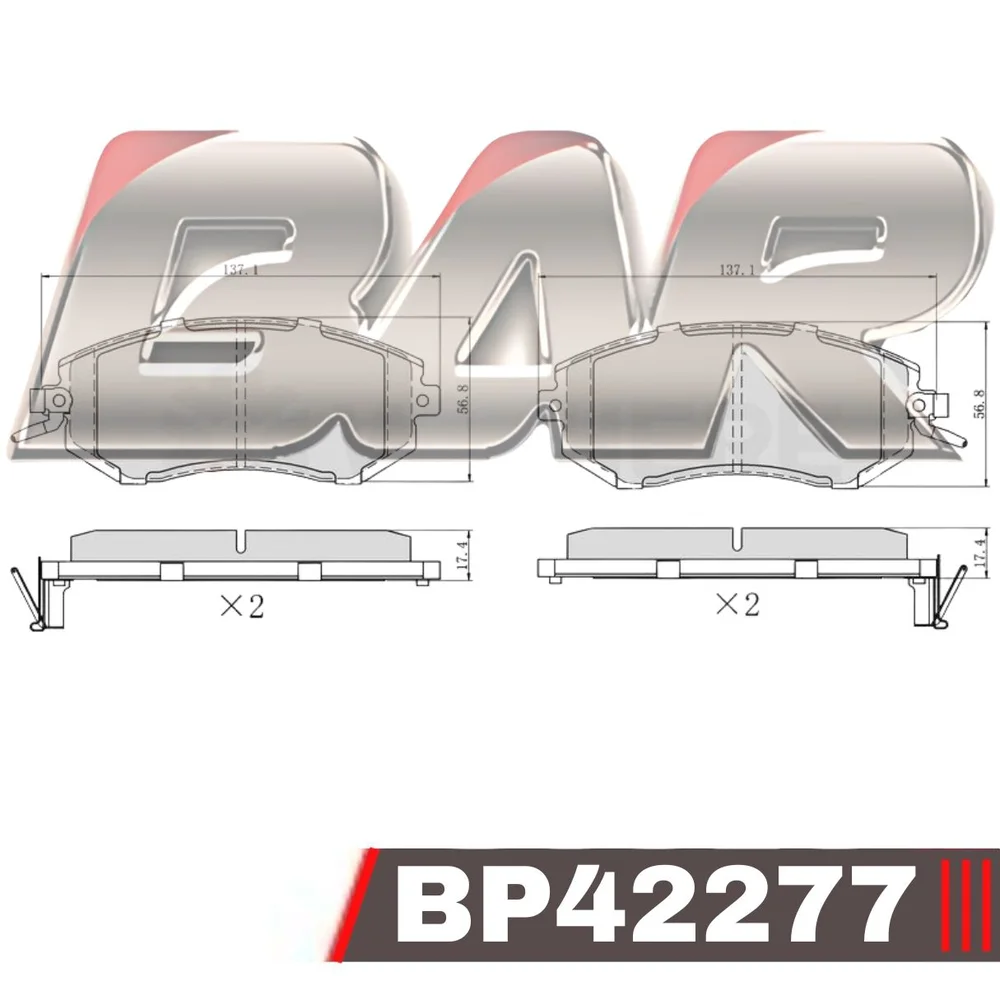 Pastillas de freno delanteras - TOYOTA GT 86 COUPE 03/2012 -> SUBARU FORESTER - LEGACY -OUTBACK- XV 11/2012 ->