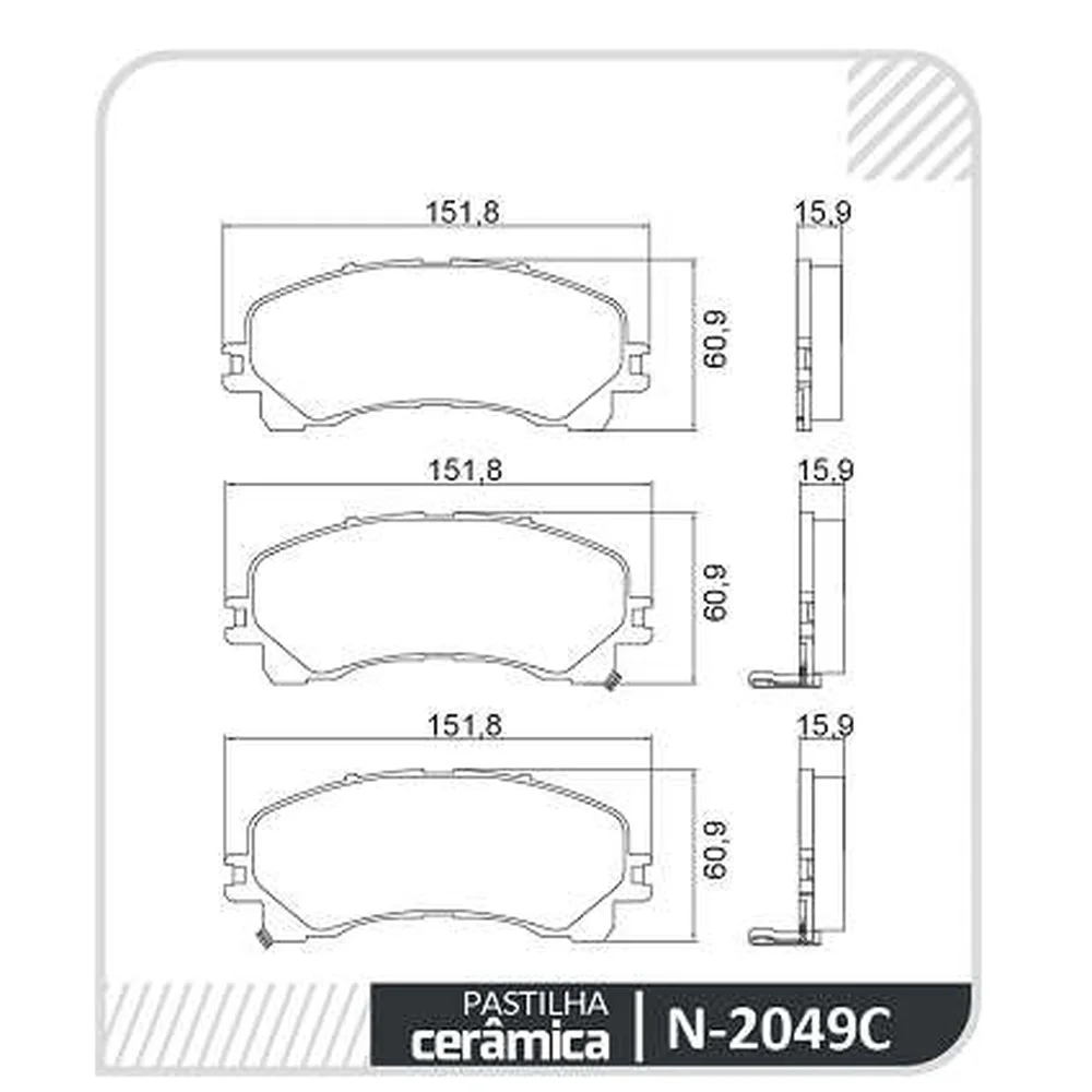 Pastillas de freno cerámicas delanteras - CHEVROLET S-10/INFINITI /X-TRAIL 2017/