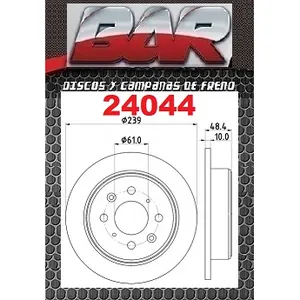 Discos Traseros Estándar - ACURA -Integra Tds Mds
