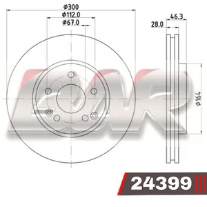 Discos Delanteros Estándar - CHRYSLER - DODGE -Crossfire 3,2