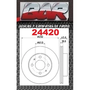 Discos Delanteros Estándar - NISSAN-DATSUN -Sentra 1.6L / 1.6L E / 1.6L EX