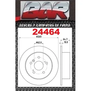Discos Traseros Estándar - TOYOTA -Camry 2.2i 16v