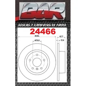 Discos Traseros Estándar - LAND ROVER -Discovery 2,5 TD5 / 2,5TDI/ 3,9 V8 / 4,0 V8
