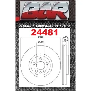 Discos Delanteros Estándar - CITROËN -C8 2,0 Hdi / 2,2 Hdi