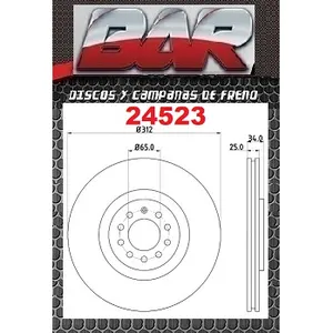 Discos Delanteros Estándar - AUDI -A3 Sportback 1,6 FSI/ 1,9TDI/ 2,0 FSI/ 2,0TDI/ 3,2 Q4 ( 8L1)