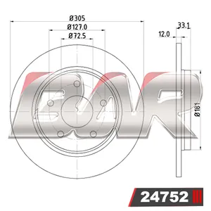 Discos Traseros Estándar - CHRYSLER - DODGE -Caravan / Journey 2,7 2009/-