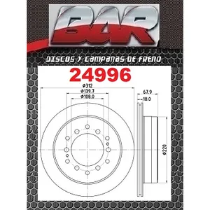Discos Traseros Estándar - TOYOTA -Hilux 4.0 4x4 SRX