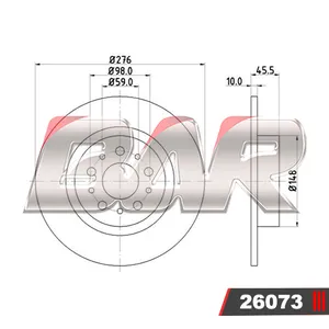 Discos Traseros Estándar - ALFA ROMEO -156, 2.5 24V V6 (192 CV), 2.4 JTD (150 CV), 2.5 24V V6, 2.0 TS.