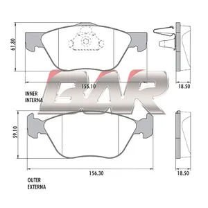 Pastillas de freno delanteras - ALFA 145 QUADRIFOGLIO / FIAT MAREA/LANCIA