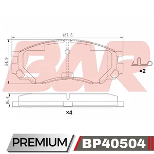 Pastillas de freno delanteras - MITSUBISHI L-200-L-400-SPACE GEAR 96/