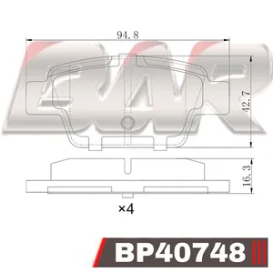 Pastillas de freno traseras - FIAT Stilo(todos) 01/ - Multipla 02/ ALFA ROMEO Mito