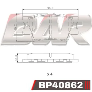 Pastillas de freno traseras - TOYOTA RAV 4 2,4 / CAMRY VI 2,4 - 3,5