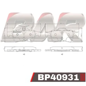 Pastillas de freno traseras - FORD KUGA-FOCUS-ECOSPORT / VOLVO C30-S40-V50 / PEUGEOT 508 / MAZDA 5