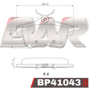 Pastillas de freno traseras - CITROEN C4 1,6 16V HDI- PEUGEOT 3008 1,6 THP/RCZ 1,6 16V/2,0 HDI 16V