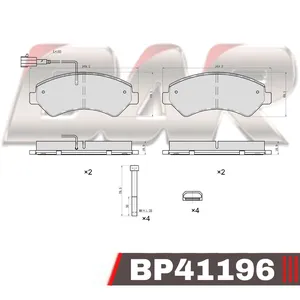 Pastillas de freno delanteras - JUMPER/DUCATO/BOXER CITROEN/FIAT/PEUGEOT 2006 > 2011 Un sensor