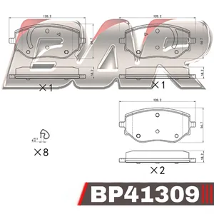 Pastillas de freno delanteras - Renault/ Nissan - Clio/ Kardian/ March