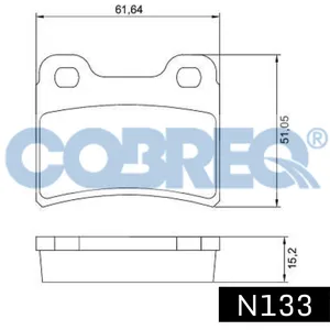 Pastillas de freno traseras - FORD ESCORT XR3 - ORION/ VOLKS. POINTER/KIA 93/97