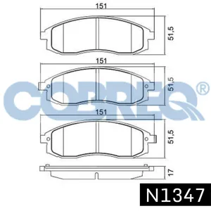 Pastillas de freno delanteras - NISSAN MAXIMA QX 3.0/MITSUBISHI L200 94/