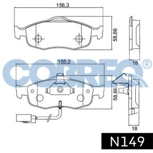 Pastillas de freno delanteras - FORD MONDEO CON SENSOR 93/95