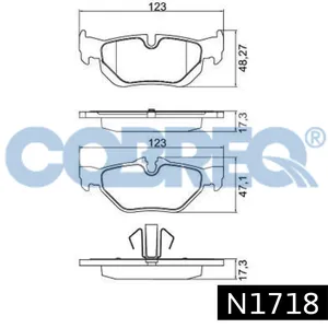 Pastillas de freno traseras - BMW Serie 1 120/Serie 3 320i/25i/Serie IV 05/