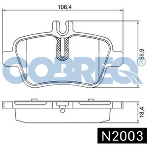Pastillas de freno traseras - Mercedes Benz Clase A/B/SLK 2012> Sin testigo
