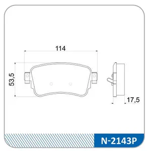 Pastillas de freno traseras - CITROEN JUMPY 1.6 HDI / PEUGEOT EXPERT 1.6 HDI 04/2017 en adelante