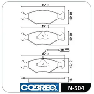 Pastillas de freno delanteras - FIAT UNO-REGATTA BRASILERO (C/SENS.BIPOLAR) 90/94