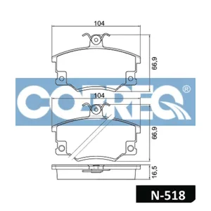 Pastillas de freno delanteras - ALFA 155-33/FIAT REGATTA-TIPO-UNO/VOLVO 345 79/97