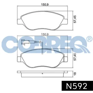 Pastillas de freno delanteras - FIAT Stilo 2.4 20V 01/ Con sensor
